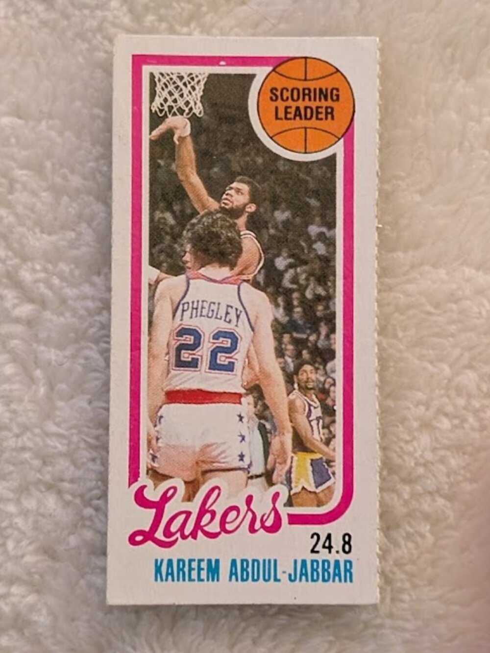 1980 Topps Chewing Gum Lakers Scoring Leaders KAREEM ABDUL-JABBAR #132